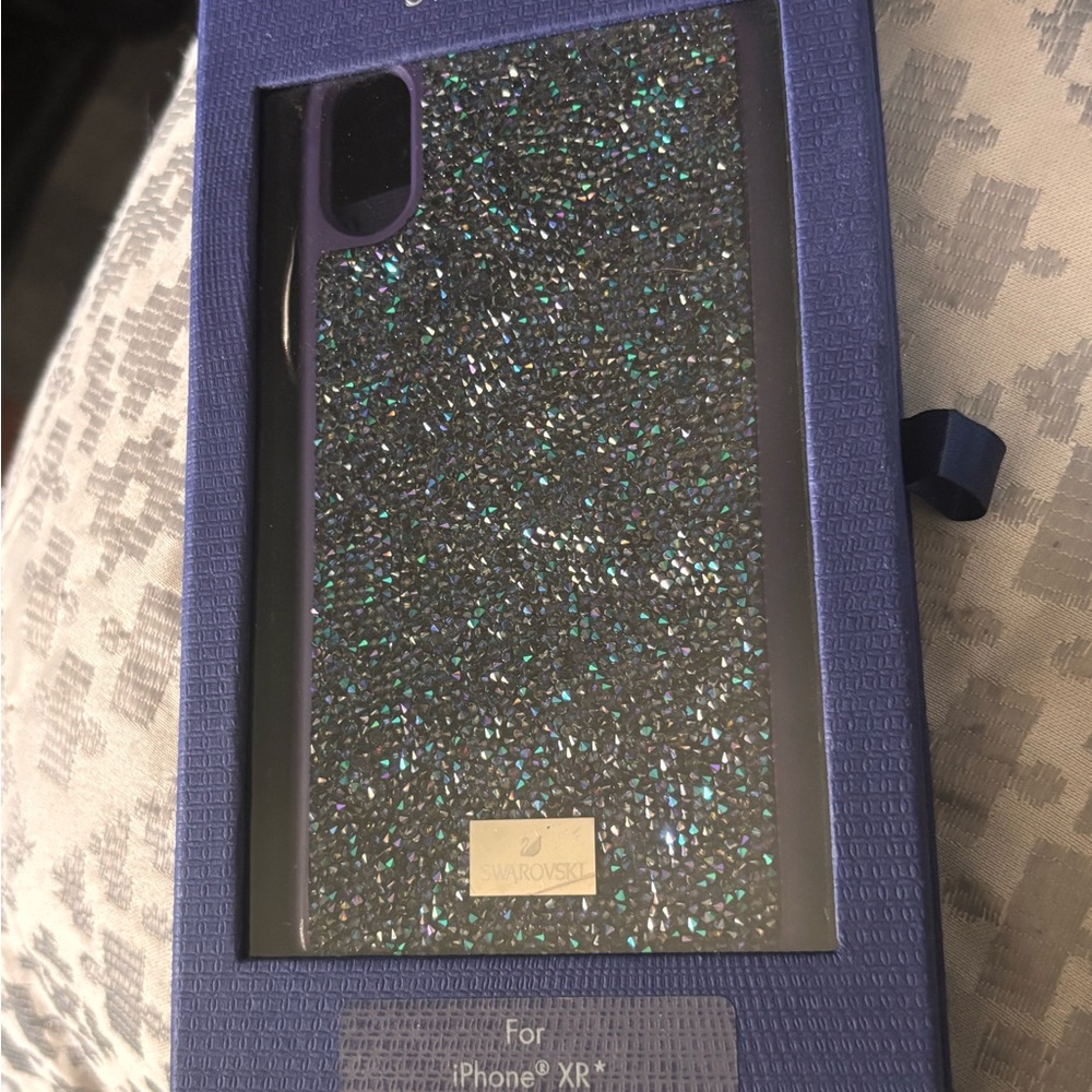 Swarovski Sparkling Phone Case for iPhone XR - Silver and Blue